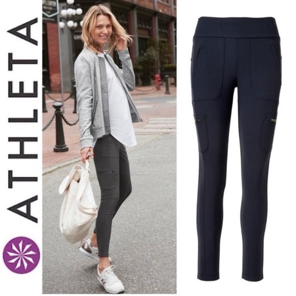 Athleta Highline Hybrid Cargo High-Rise Tight / Hiking Travel Running / size 4 - Picture 1 of 14